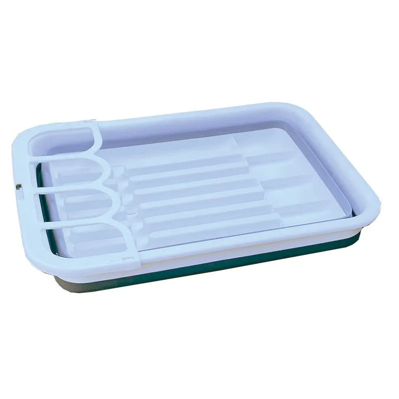 Quest Collapsible Dish Rack With Cutlery Holder and Sink Drainer