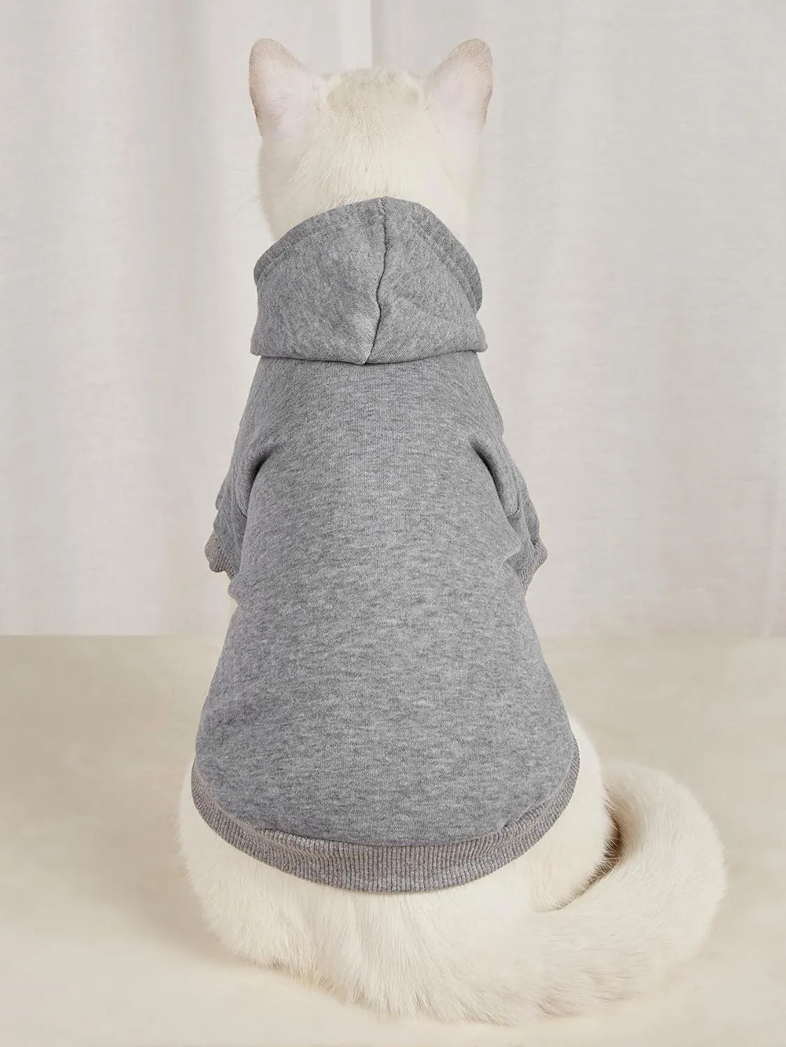 QWINEE 2Pcs Dog & Cat Apparel: Warm Jacket & Shirt - Small to Medium Dogs & Cats, Black & Grey