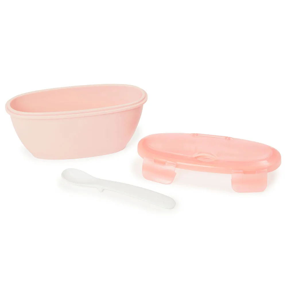 Skip Hop Easy-Serve Travel Bowl & Spoon- Soft Coral