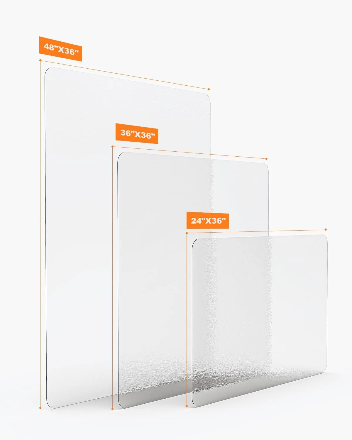 Small Clear Area Mat, 2'3' PVC Waterproof Hard Floor Mat for Under Refrigerator