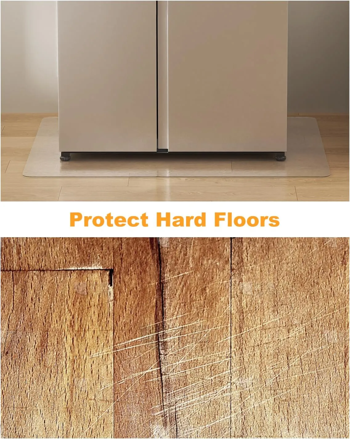Small Clear Area Mat, 2'3' PVC Waterproof Hard Floor Mat for Under Refrigerator