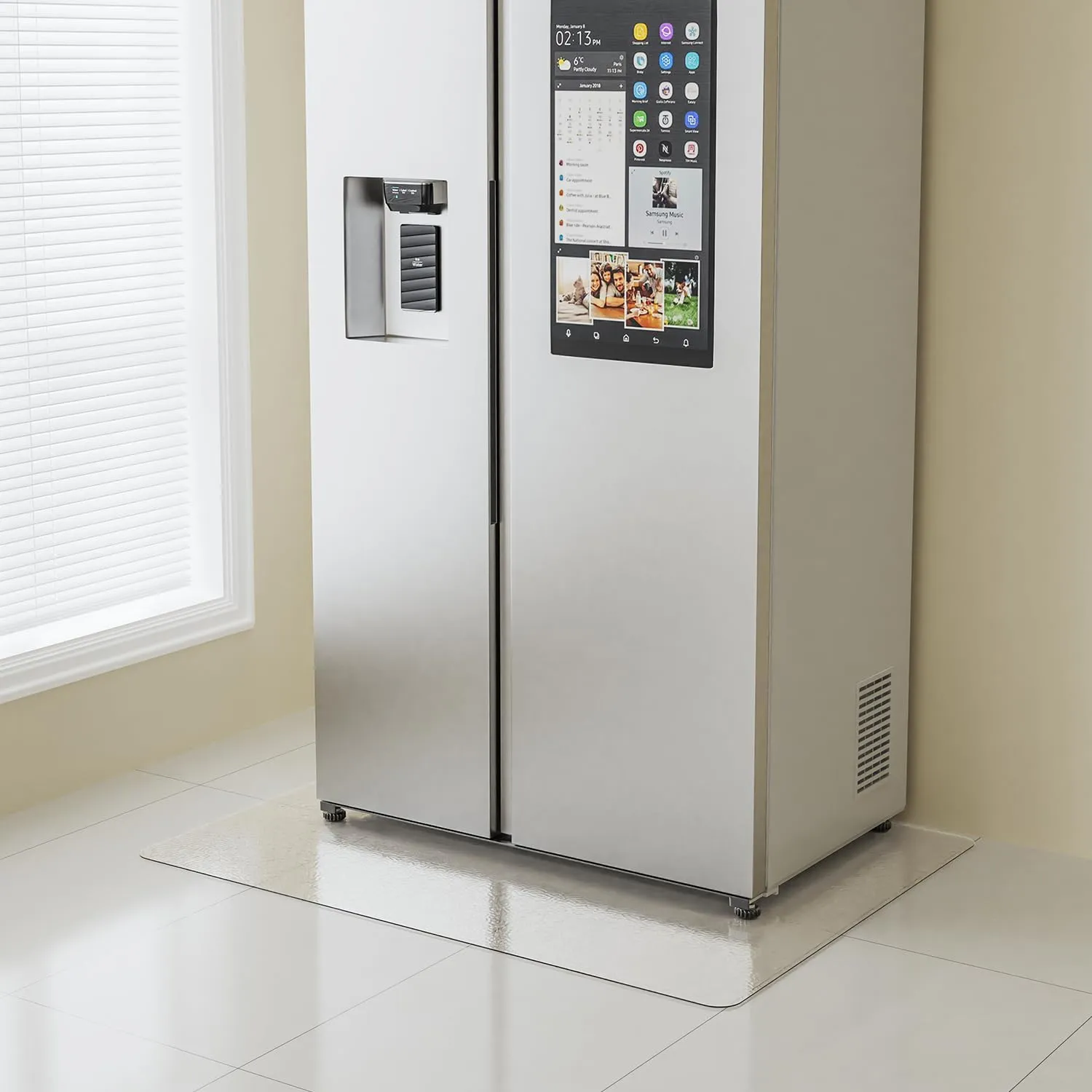 Small Clear Area Mat, 2'3' PVC Waterproof Hard Floor Mat for Under Refrigerator
