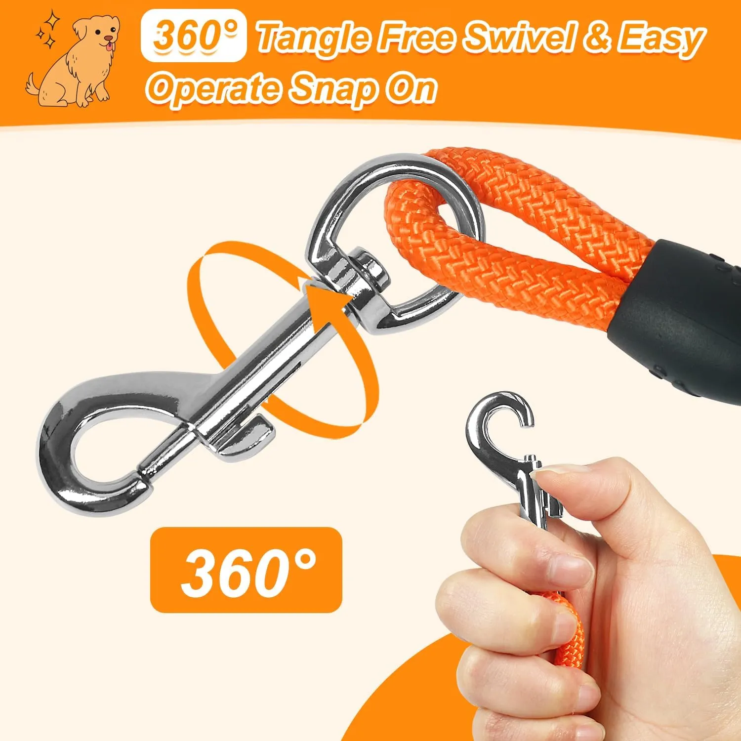 Vivifying 20FT Floating Long Dog Training Leash, Lightweight Check Cord Rope with Comfortable Handle for Outside, Hiking, Swimming, Beach and Lake