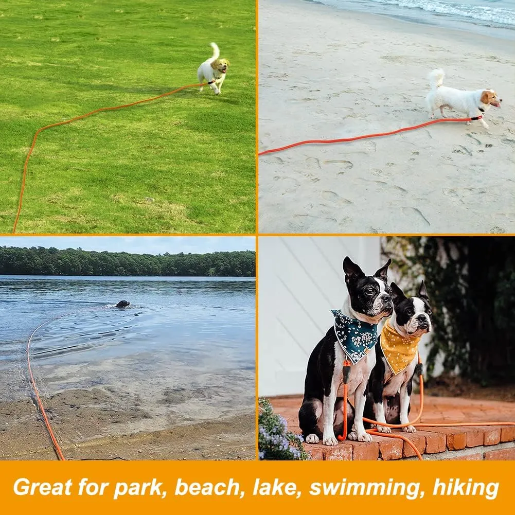 Vivifying 20FT Floating Long Dog Training Leash, Lightweight Check Cord Rope with Comfortable Handle for Outside, Hiking, Swimming, Beach and Lake