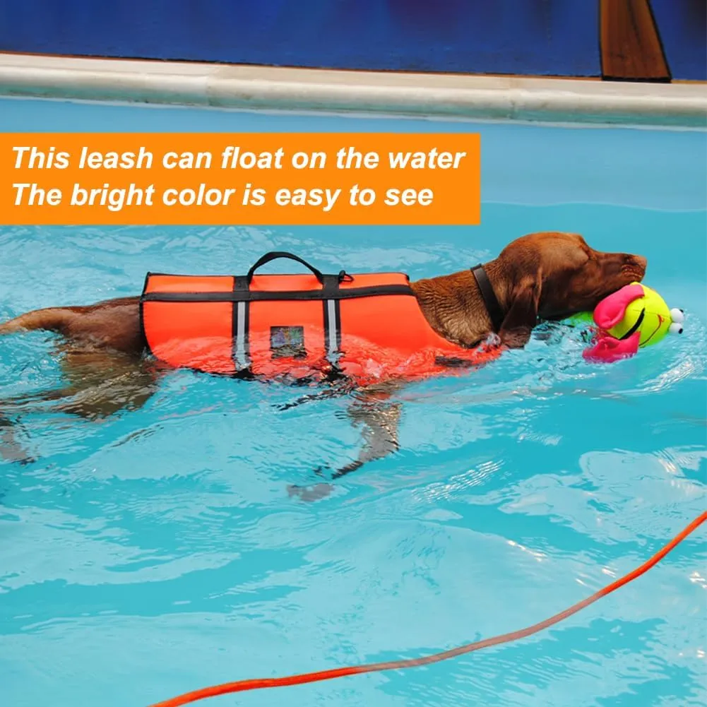 Vivifying 20FT Floating Long Dog Training Leash, Lightweight Check Cord Rope with Comfortable Handle for Outside, Hiking, Swimming, Beach and Lake