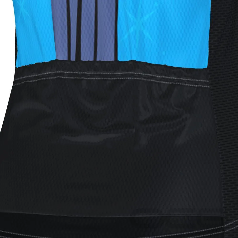 Women's Starry Night Cat Blue Short Sleeve Cycling Jersey